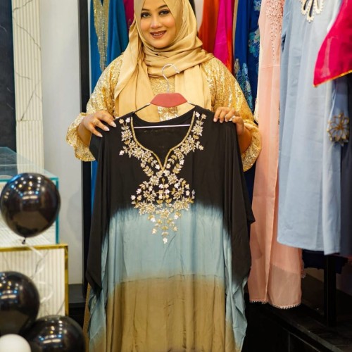 Zardousi Kaftan Black