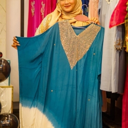 Zardousi Kaftan Steel Blue