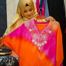 Zardousi Kaftan Pinkish Orange